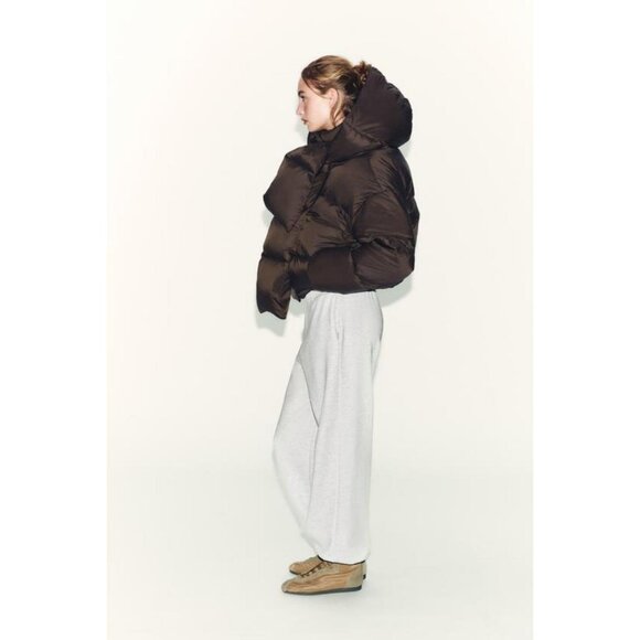 ZARA WATER REPELLENT WINDPROOF DOWN PUFFER COAT WITH HOODIE - Picture 6 of 11